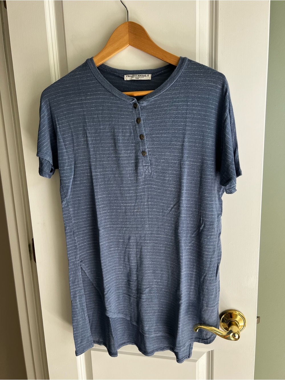 Project Social T Navy Stripe Short-Sleeve Henley